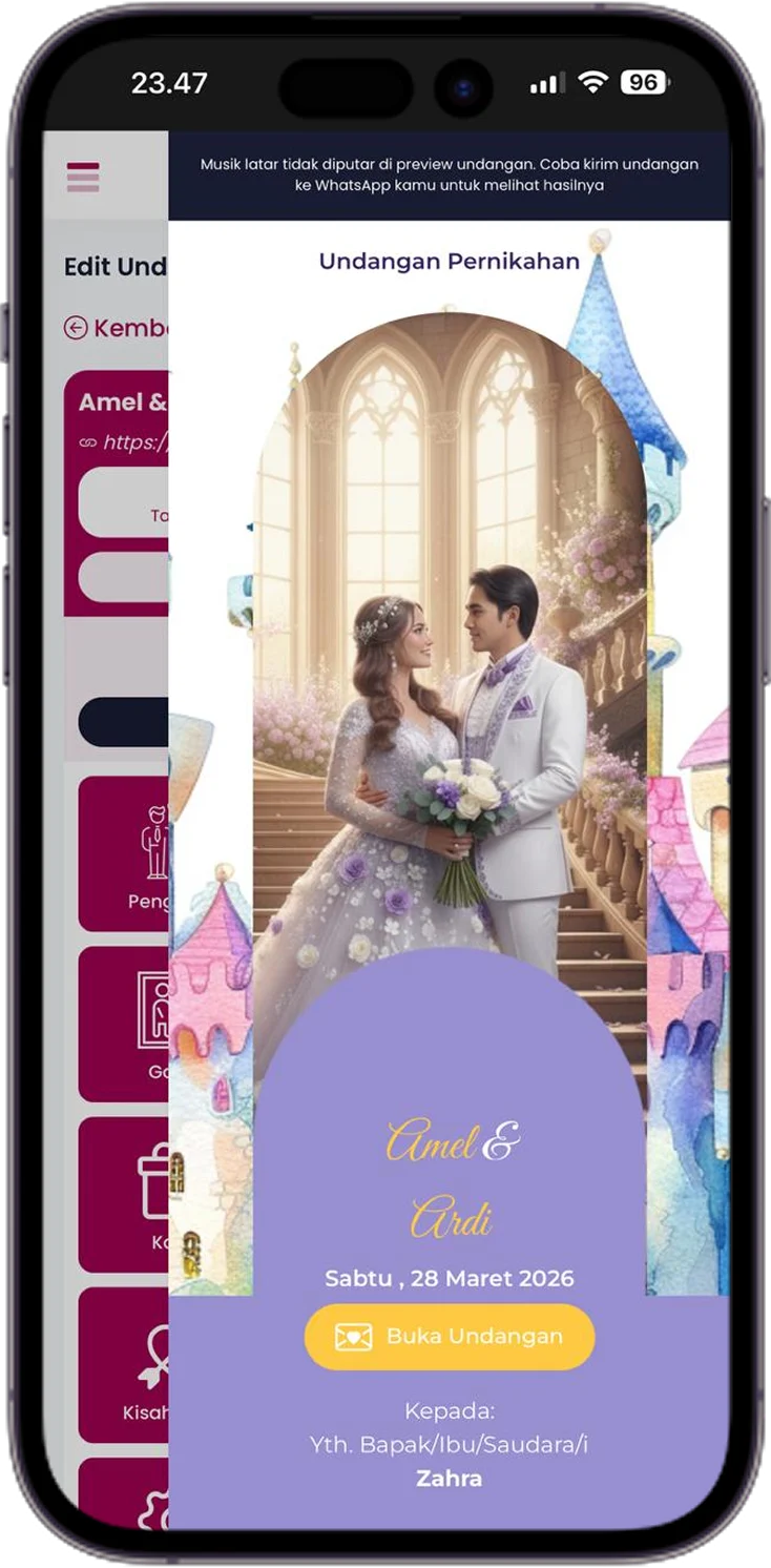 Tampilan aplikasi Wevitation